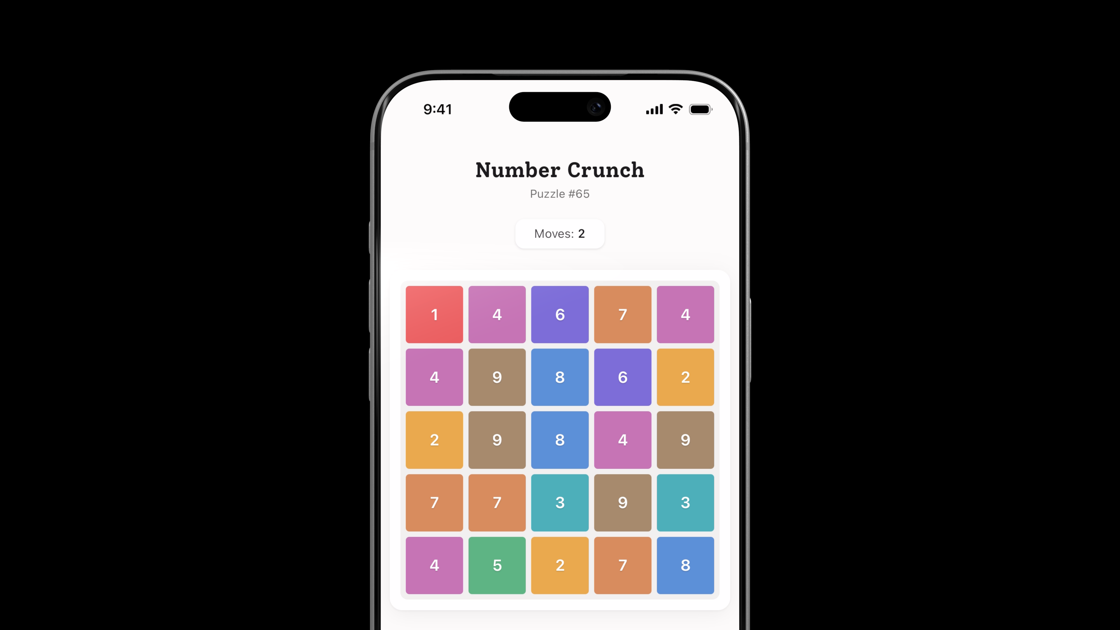 Number Crunch game interface