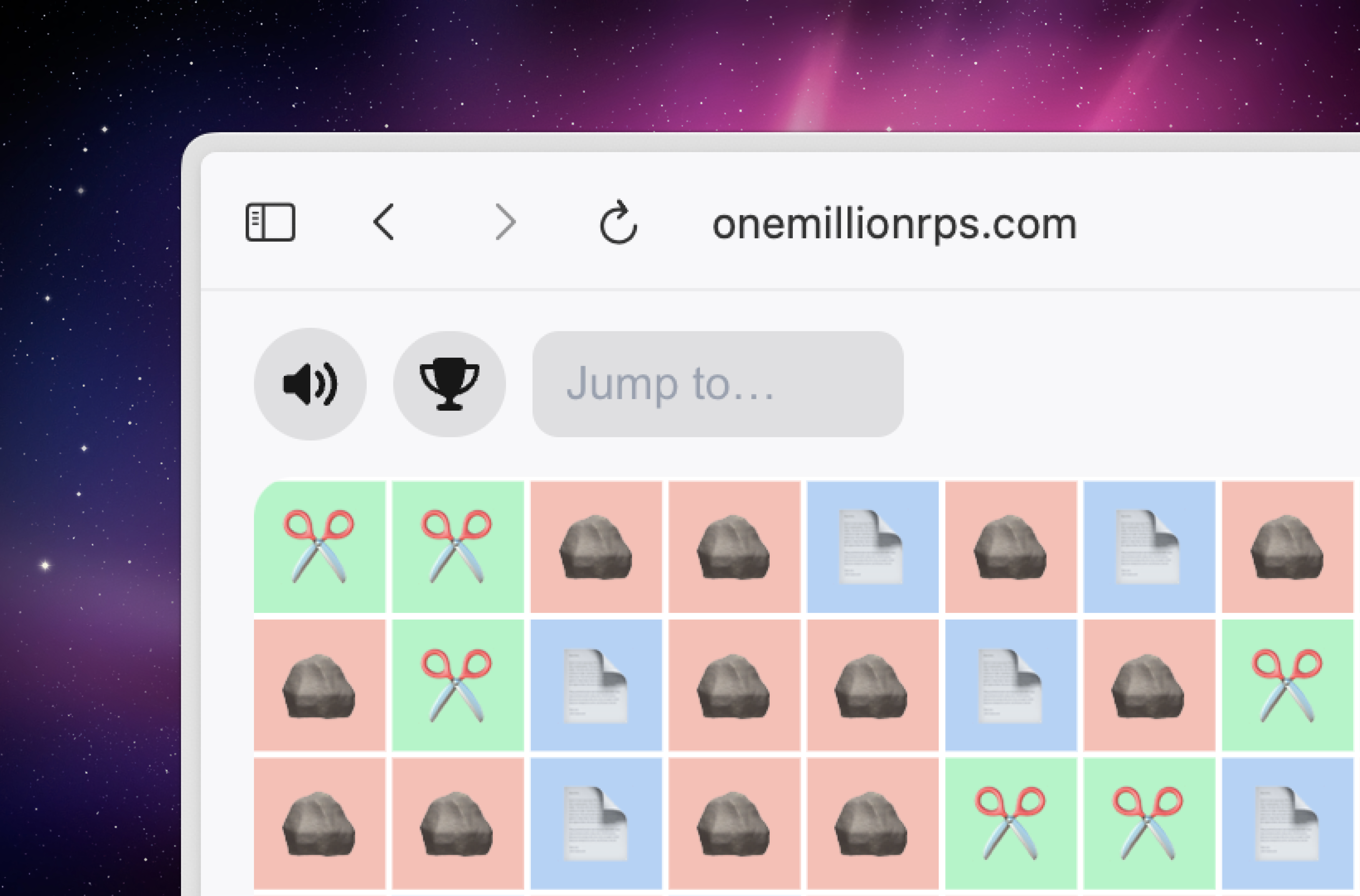 Rock Paper Scissors MMO game interface
