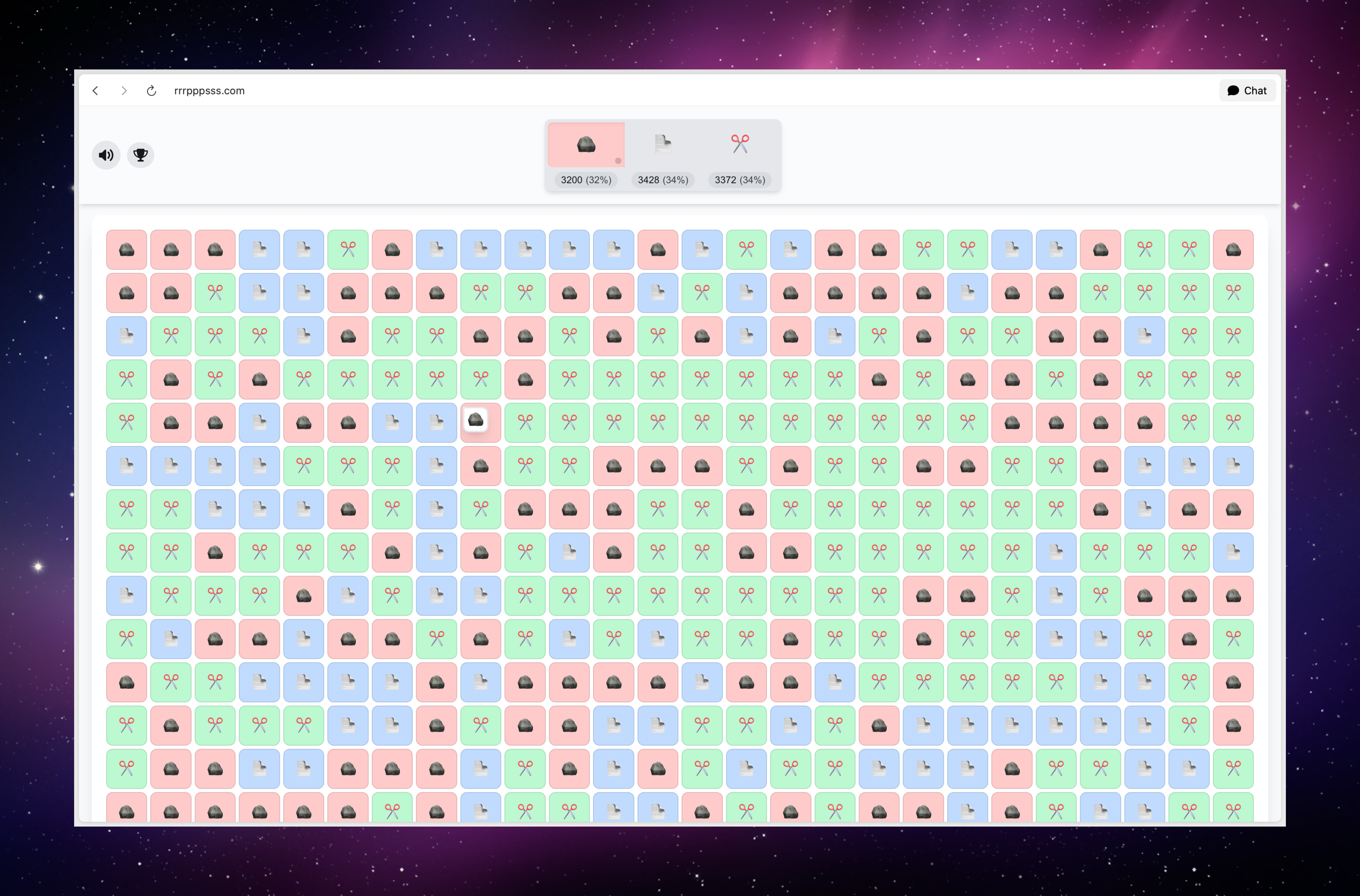 Rock Paper Scissors MMO game interface